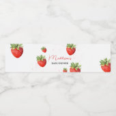 Minimalistische rode aardbei waterfles etiket (Enkel label)