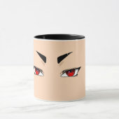 Minimalistische rode anime-ogen mok (Midden)