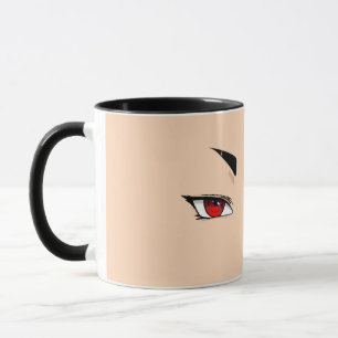 Minimalistische rode anime-ogen mok