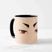 Minimalistische rode anime-ogen mok (Voorkant links)