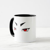 Minimalistische rode anime-ogen mok (Voorkant links)