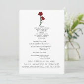 Minimalistische Rode Anjers Trouwprogramma Programmakaart (Staand voorkant)