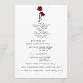 Minimalistische Rode Anjers Trouwprogramma Programmakaart (Voorkant)