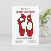 Minimalistische rode ballet dans overweging uitnod kaart (Staand voorkant)