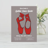 Minimalistische rode ballet dans overweging uitnod kaart (Staand voorkant)