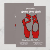 Minimalistische rode ballet dans overweging uitnod kaart (Voorkant / Achterkant)