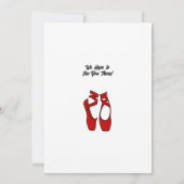 Minimalistische Rode Ballet Pointe Schoenen Verjaa Kaart (Achterkant)