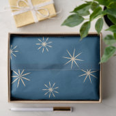 Minimalistische rode & blauwe retro groovy kerstbo tissuepapier (Geschenk)