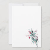 Minimalistische rode bloemige bruiloft uitnodiging (Achterkant)