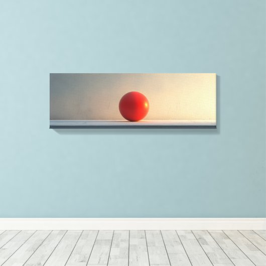 Minimalistische rode bol canvas print (Insitu (Houten vloer))