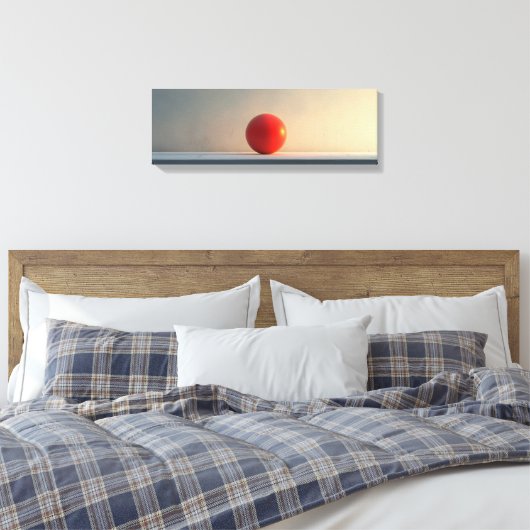 Minimalistische rode bol canvas print (Insitu (Slaapkamer))