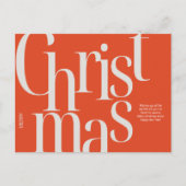 Minimalistische rode en beige typografische kerst briefkaart (Voorkant)