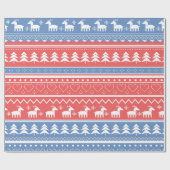 Minimalistische rode en blauwe kerst - Uniek patro Cadeaupapier (Vlak)