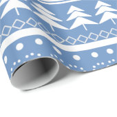 Minimalistische rode en blauwe kerst - Uniek patro Cadeaupapier (Rol Hoek)