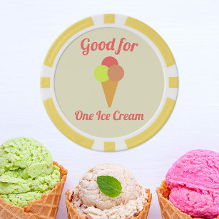 Minimalistische rode en gele Party Ice Cream Token