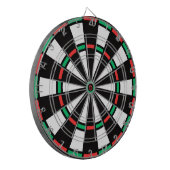 Minimalistische Rode en Groene Kerst Dartbord (Voorkant Links)