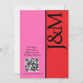 Minimalistische rode en roze QR-code op de achterk Kaart (Achterkant)