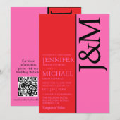 Minimalistische rode en roze QR-code op de achterk Kaart (Voorkant / Achterkant)