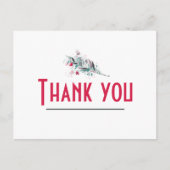 Minimalistische rode en witte bloemenkaart bedankj briefkaart (Voorkant)