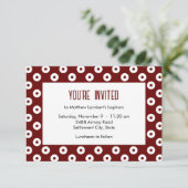 Minimalistische rode en witte Polka-Dot doop Kaart (Staand voorkant)