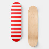 Minimalistische rode en witte streep skateboard (Voorkant)