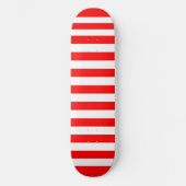 Minimalistische rode en witte streep skateboard (Voorkant)