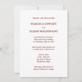 Minimalistische rode en witte tempel bruiloft rece kaart (Voorkant)