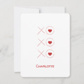 Minimalistische rode en witte XO hart Valentijnsda Feestdagenkaart (Voorkant)