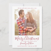 Minimalistische Rode familie van drie zwangerschap Feestdagenkaart (Voorkant)