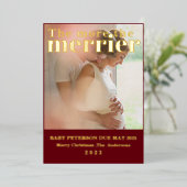 Minimalistische Rode familie van drie zwangerschap Folie Uitnodiging (Staand Voorkant)