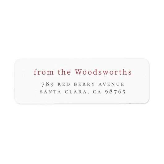 Minimalistische rode familienaam etiket (Voorkant)