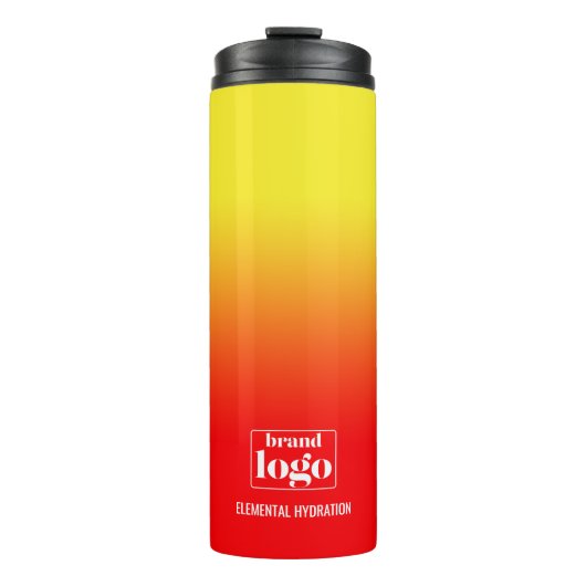 Minimalistische rode gele gradiënt elementaire Log Thermosbeker (Voorkant)