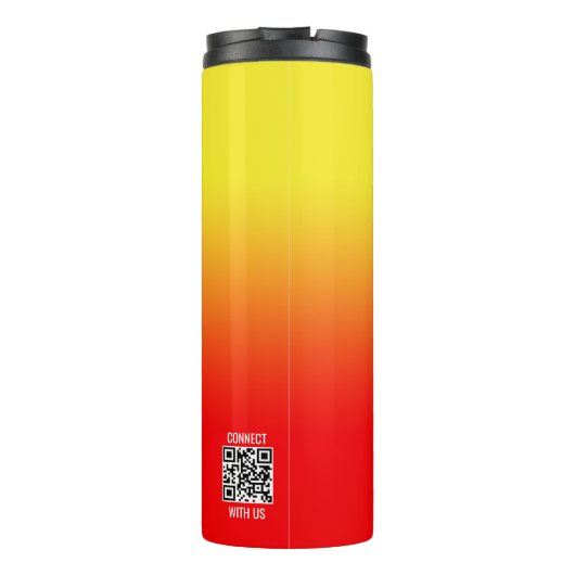 Minimalistische rode gele gradiënt elementaire Log Thermosbeker (Achterkant)