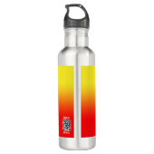 Minimalistische rode gele gradiënt elementaire Log Waterfles (Achterkant)