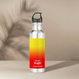 Minimalistische rode gele gradiënt elementaire Log Waterfles