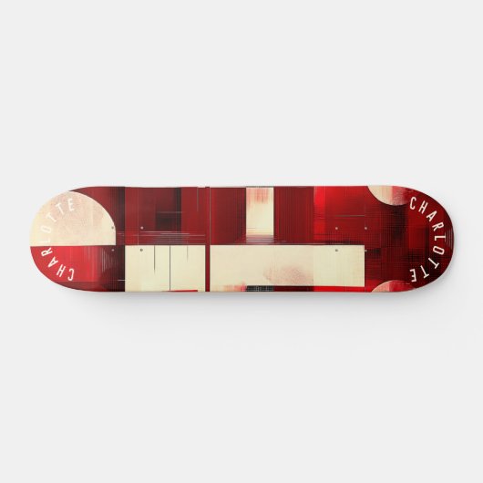 Minimalistische rode geometrische abstracte patron persoonlijk skateboard (Horizontaal)