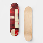 Minimalistische rode geometrische abstracte patron persoonlijk skateboard (Voorkant)