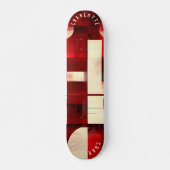 Minimalistische rode geometrische abstracte patron persoonlijk skateboard (Voorkant)