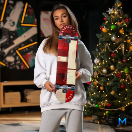 Minimalistische rode geometrische abstracte patron persoonlijk skateboard