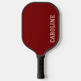 Minimalistische Rode Gepersonaliseerde Naam Pickleball Paddle