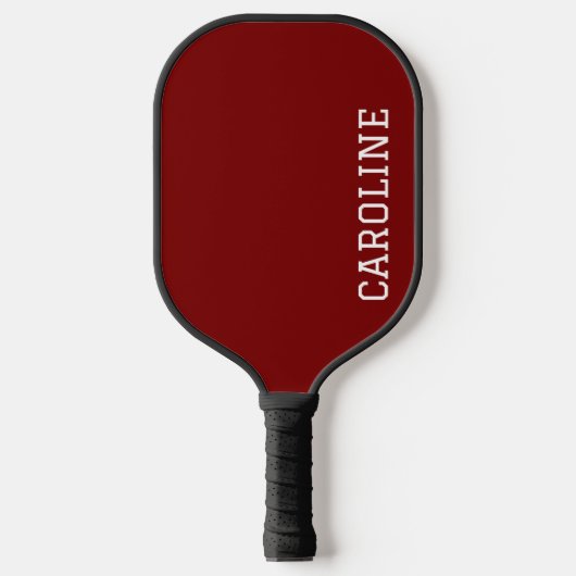 Minimalistische Rode Gepersonaliseerde Naam Pickleball Paddle (Voorkant)