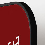 Minimalistische Rode Gepersonaliseerde Naam Pickleball Paddle (Links Detail)