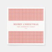 Minimalistische rode geruite Kerstmis Servet (Voorkant)