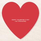 Minimalistische rode hart aangepaste tekst Valenti Kartonnen Onderzetters (Voorkant)