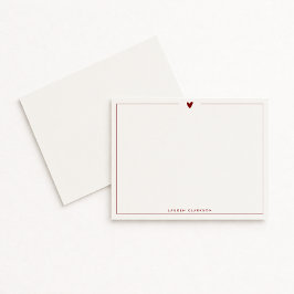 Minimalistische Rode Hart Briefpapier Notitiekaart Kaart