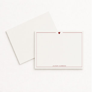 Minimalistische Rode Hart Briefpapier Notitiekaart Kaart