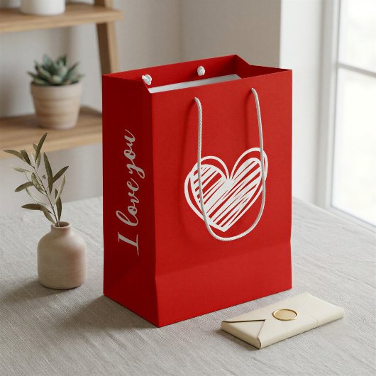 Minimalistische Rode Hart Cadeautas
