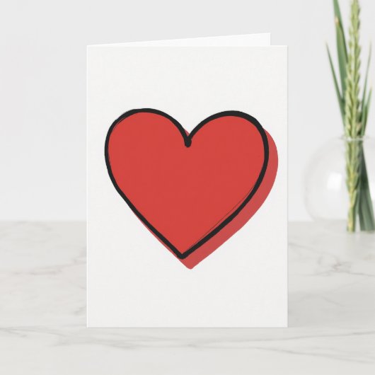 Minimalistische Rode Hart Kaart (Voorkant)