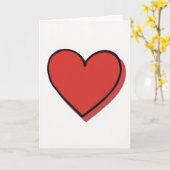 Minimalistische Rode Hart Kaart (Gele Bloem)