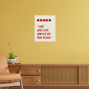 Minimalistische Rode Hart Keuken Koken Quote Poster